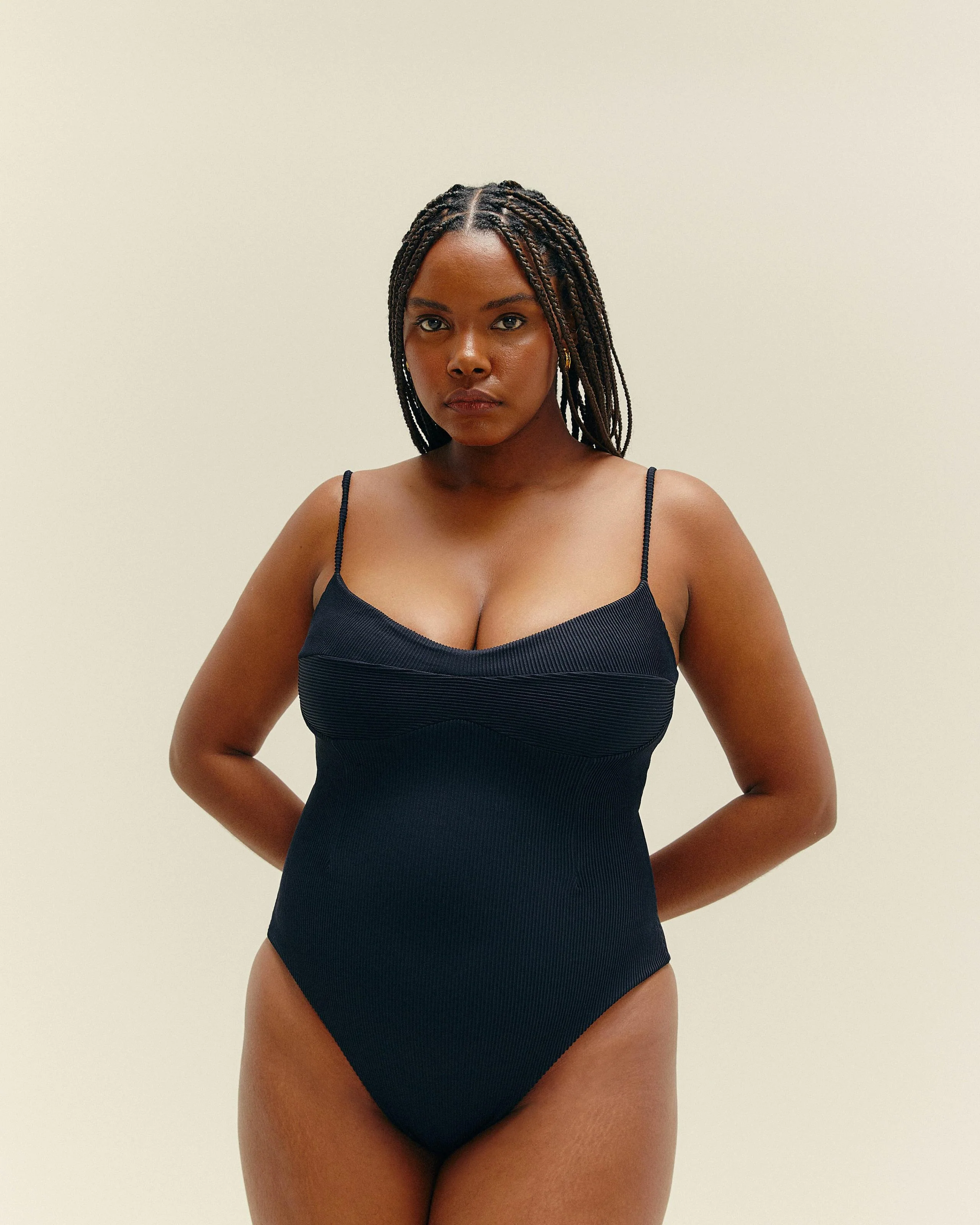 RIBBED MONICA SWINSUIT BLACK - Image 3