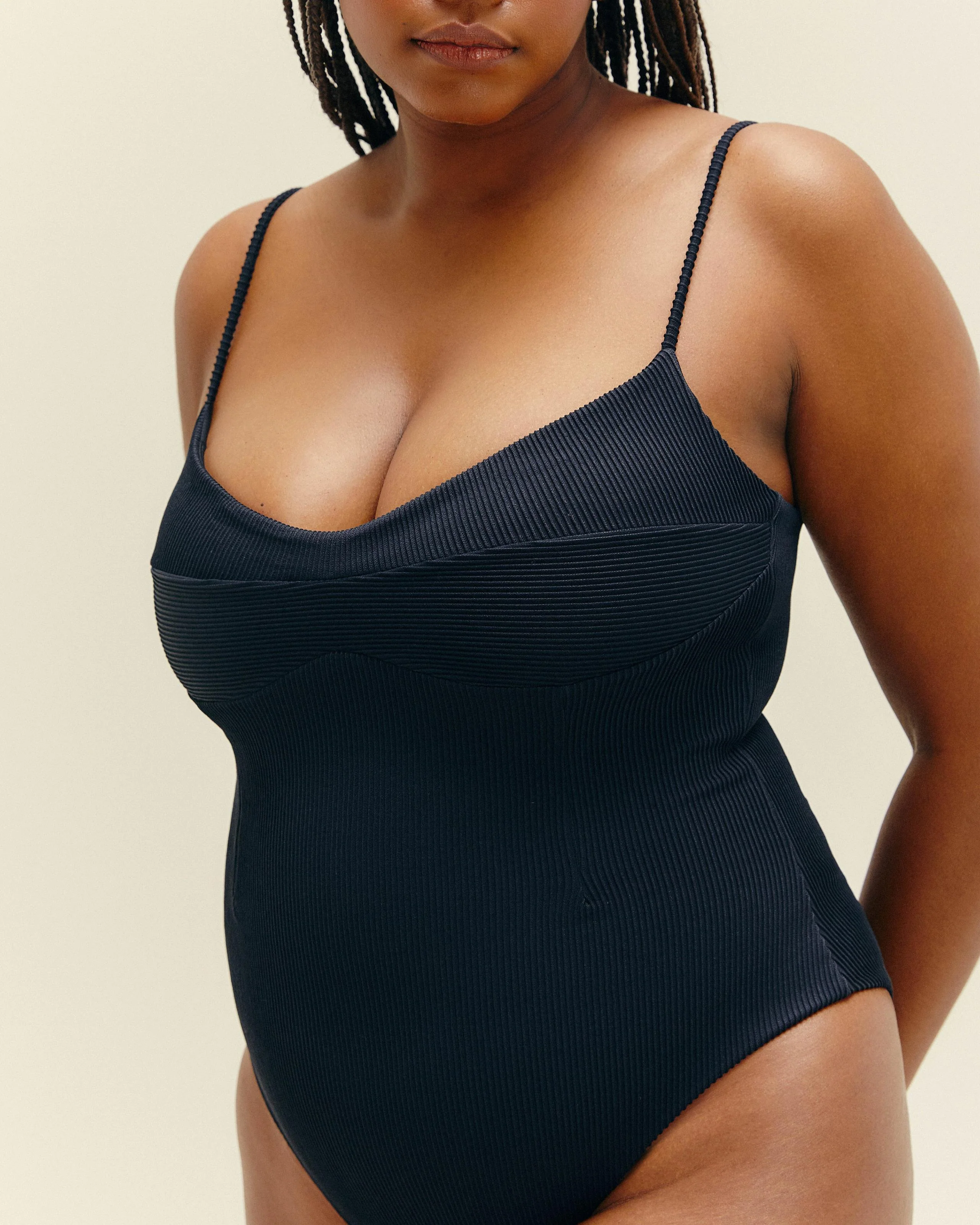 RIBBED MONICA SWINSUIT BLACK - Image 4