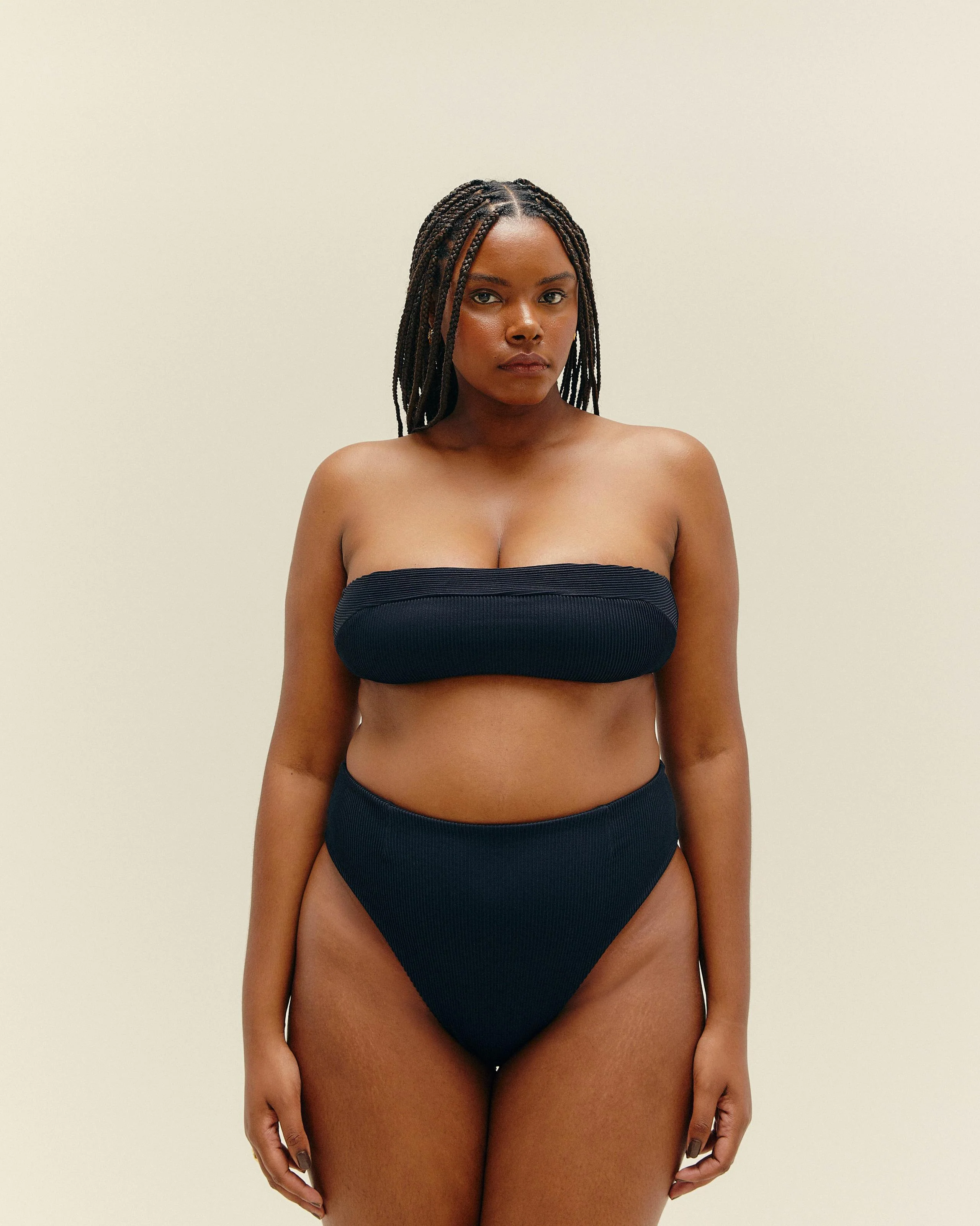 RIBBED STRAIGHT GABI TOP BLACK - Image 3