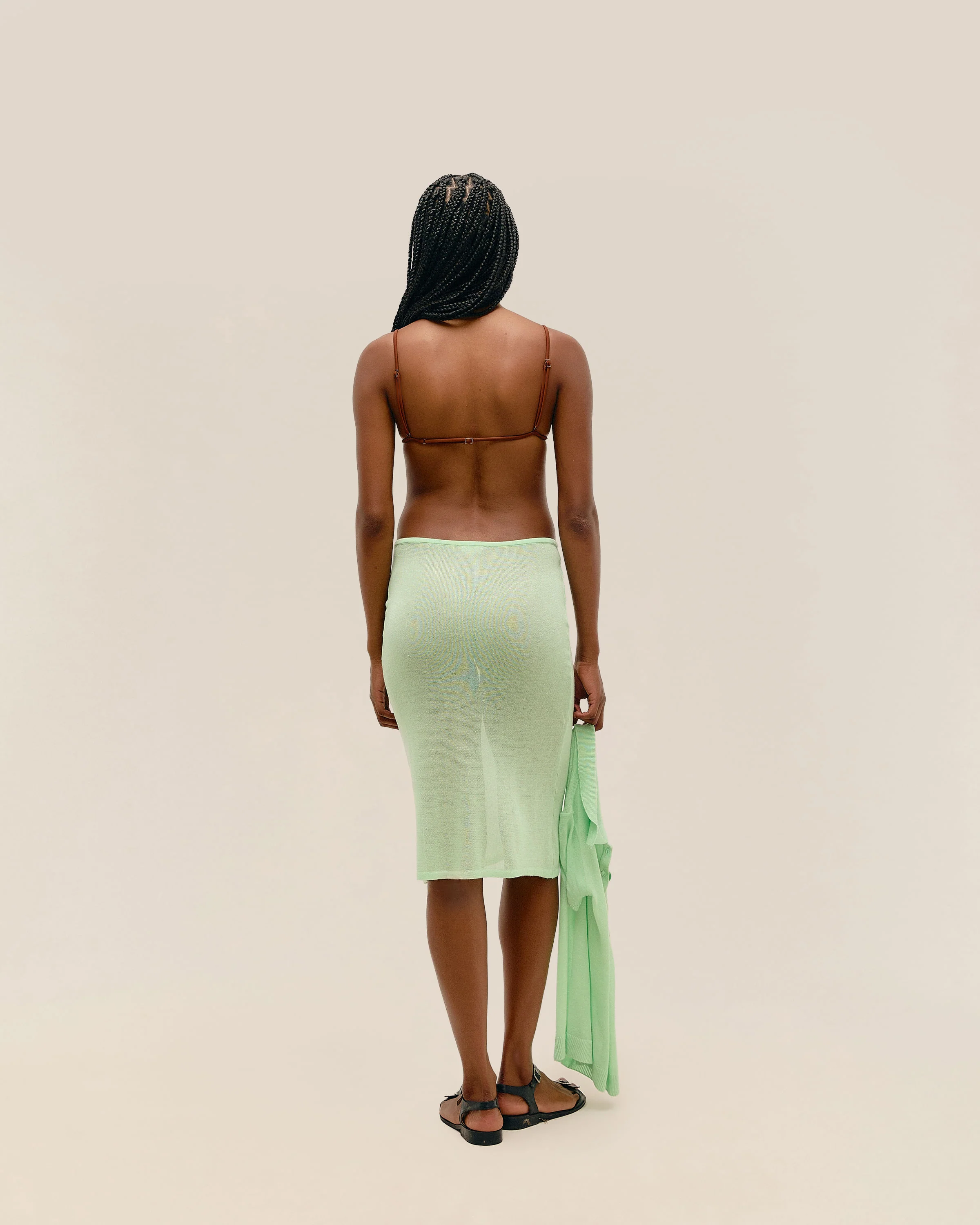 SOFIA KNIT SKIRT CANOAS GREEN - Image 4