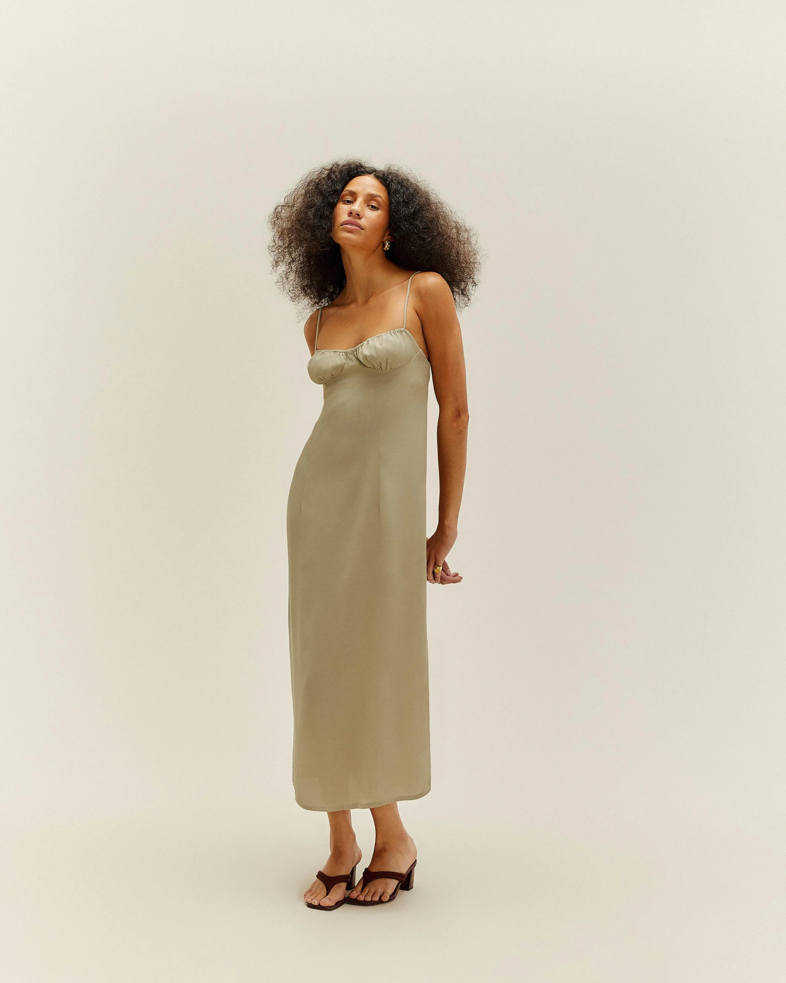 TAISSA VISCOSE DRESS GREEN