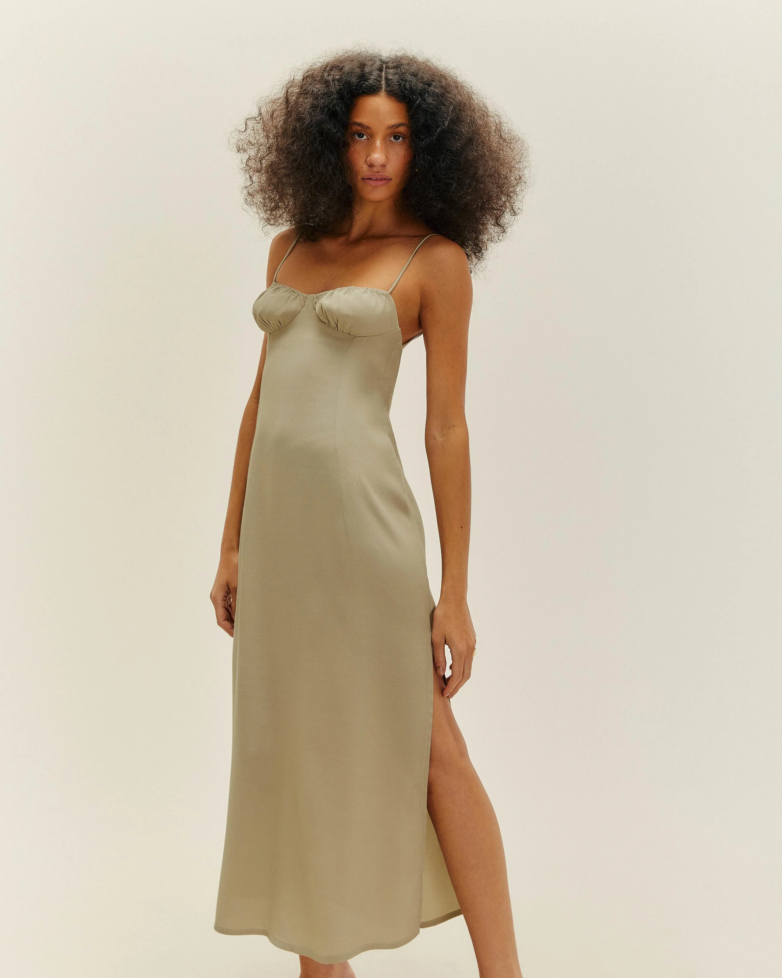 TAISSA VISCOSE DRESS GREEN - Image 3