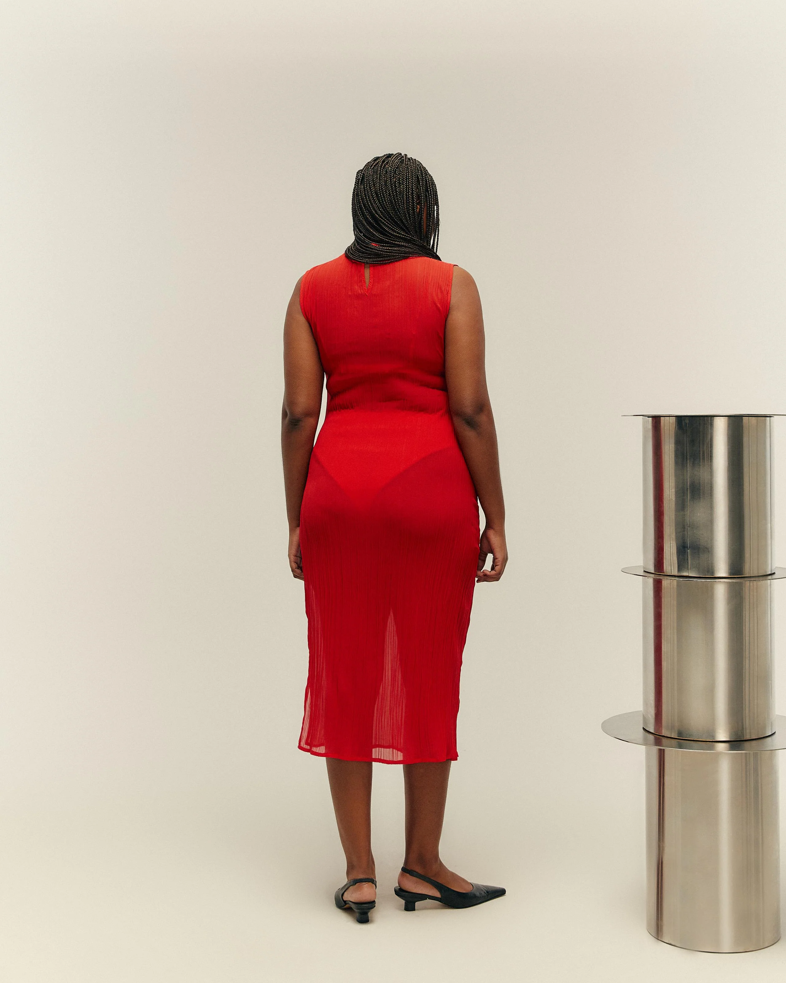 VESTIDO PINTON PLISSADO RED SHIFT - Image 8