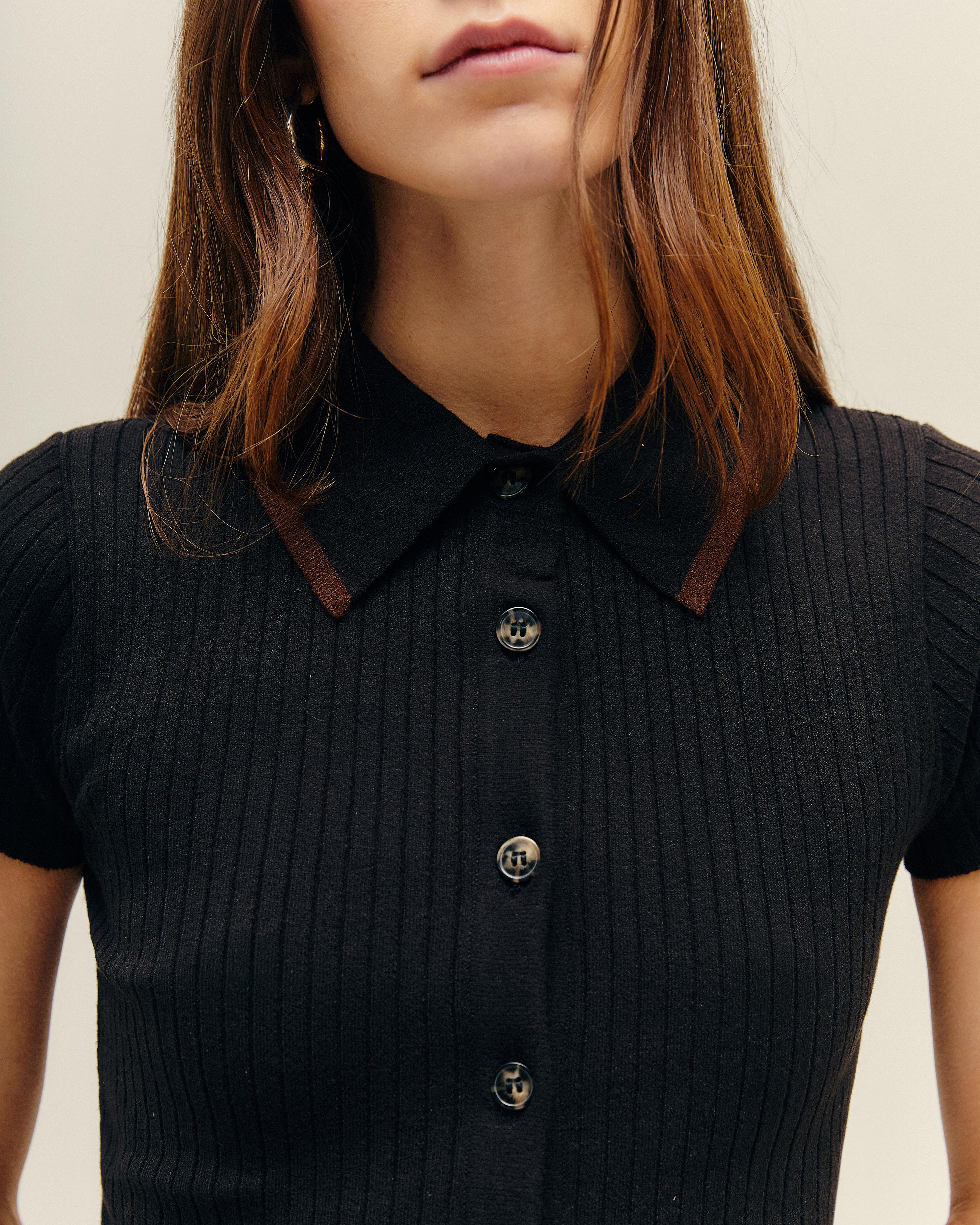 VIVIANE SPORT KNIT BLOUSE BLACK - Image 8